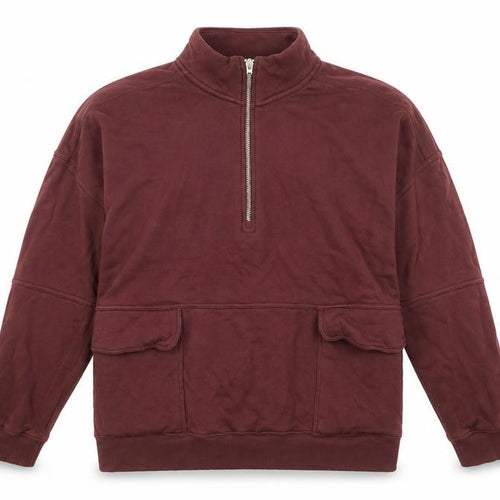 Next Men's Burgundy 1/2 Zip Sweatshirt XL Cotton Casual