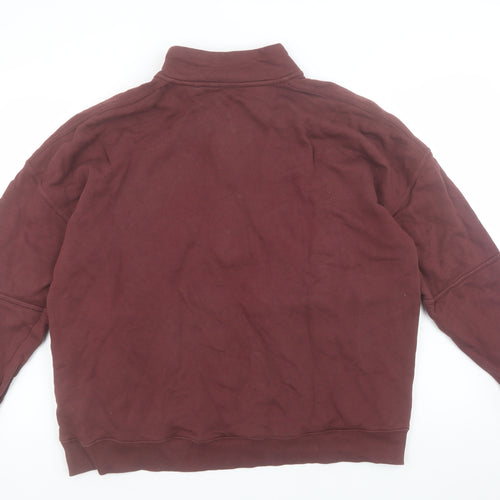 Next Men's Burgundy 1/2 Zip Sweatshirt XL Cotton Casual