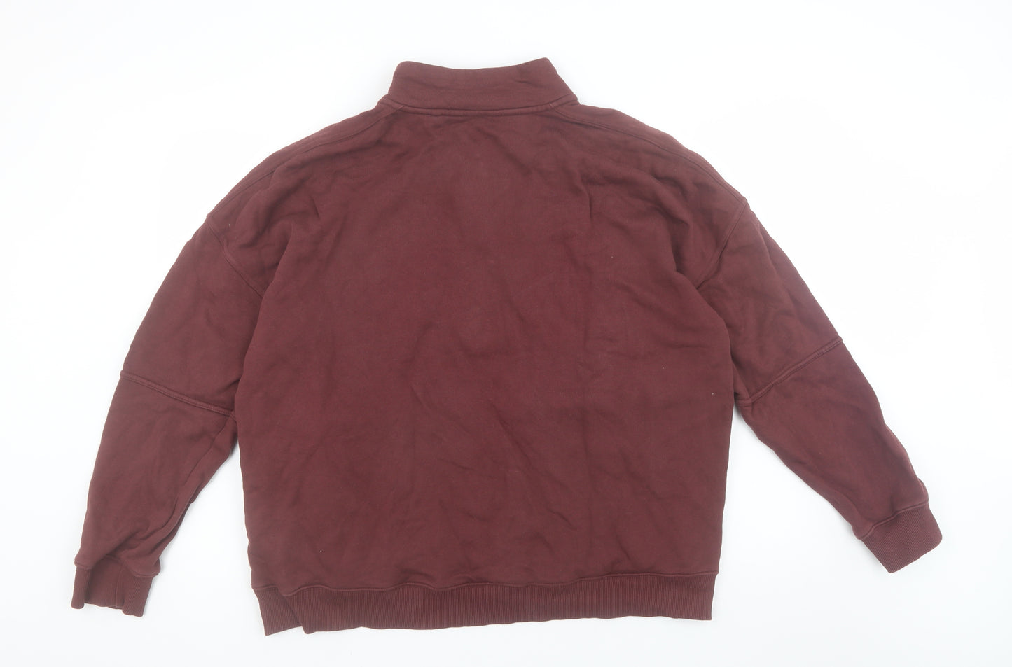 Next Men's Burgundy 1/2 Zip Sweatshirt XL Cotton Casual