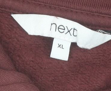 Next Men's Burgundy 1/2 Zip Sweatshirt XL Cotton Casual