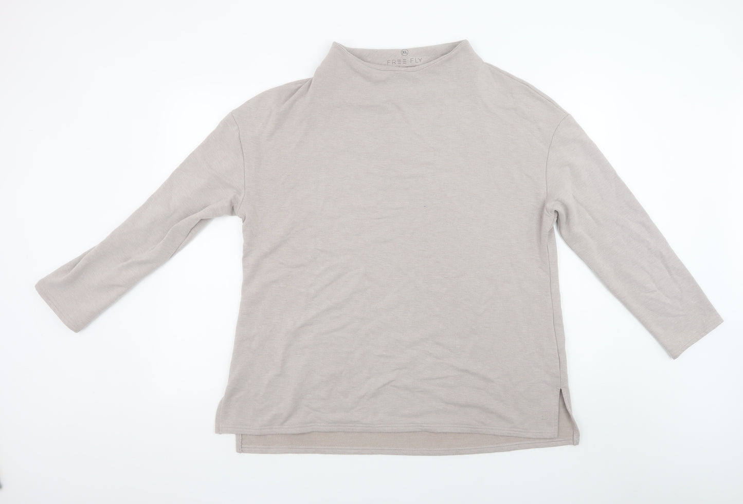 Free Fly Womens Beige XL Pullover Sweatshirt Lightweight Relaxed Fit