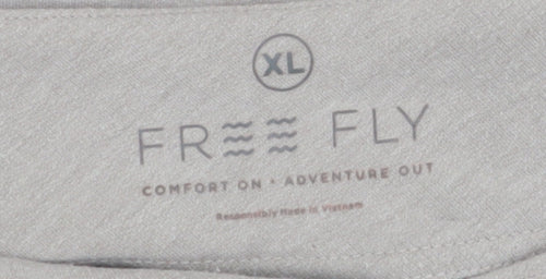 Free Fly Womens Beige XL Pullover Sweatshirt Lightweight Relaxed Fit