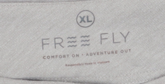 Free Fly Womens Beige XL Pullover Sweatshirt Lightweight Relaxed Fit