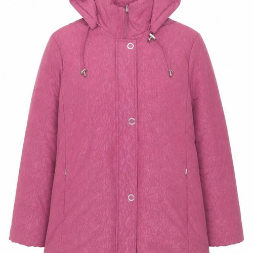 Damart Women's Pink Hooded Puffer Coat L 18/20 Winter Jacket