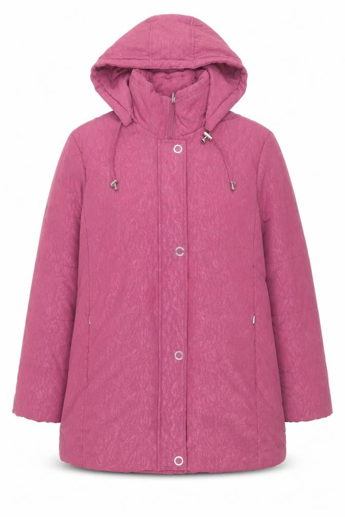 Damart Women's Pink Hooded Puffer Coat L 18/20 Winter Jacket