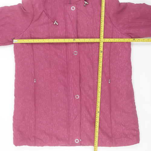Damart Women's Pink Hooded Puffer Coat L 18/20 Winter Jacket