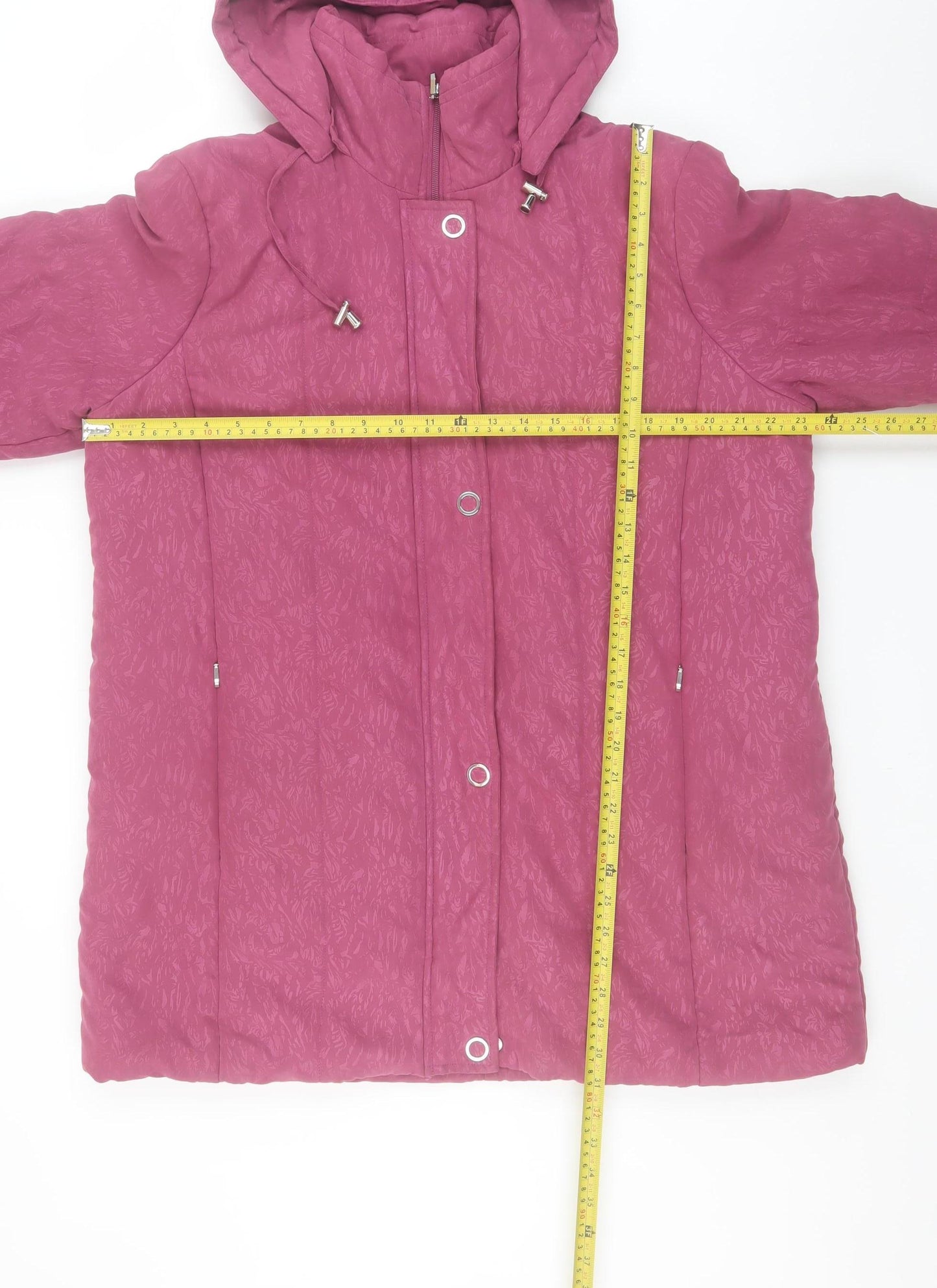 Damart Women's Pink Hooded Puffer Coat L 18/20 Winter Jacket