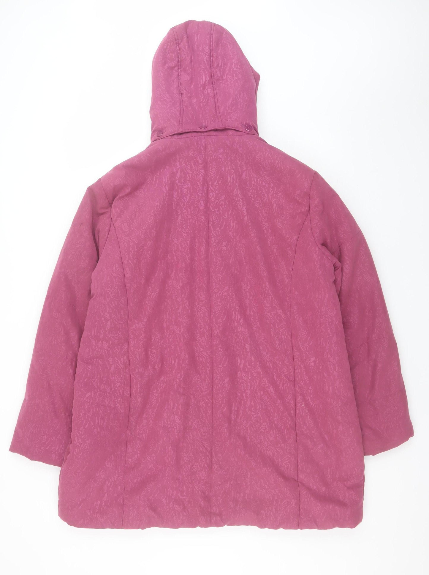 Damart Women's Pink Hooded Puffer Coat L 18/20 Winter Jacket