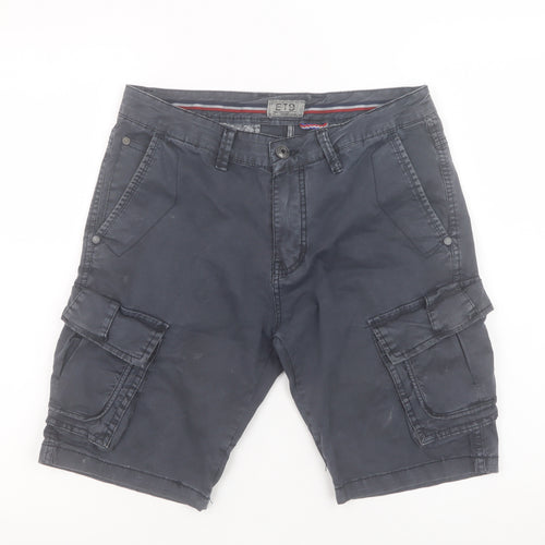 ET9 Men's Black Cargo Shorts Size 29 Regular Fit Cotton Stretch
