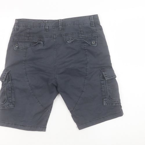 ET9 Men's Black Cargo Shorts Size 29 Regular Fit Cotton Stretch