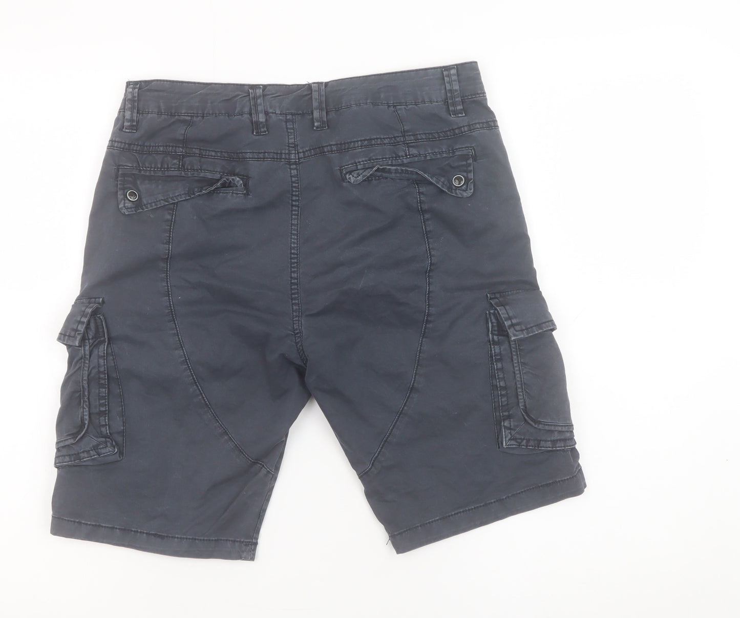 ET9 Men's Black Cargo Shorts Size 29 Regular Fit Cotton Stretch