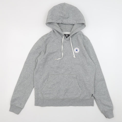 Converse Mens Grey Pullover Hoodie Medium Regular Fit Fleece