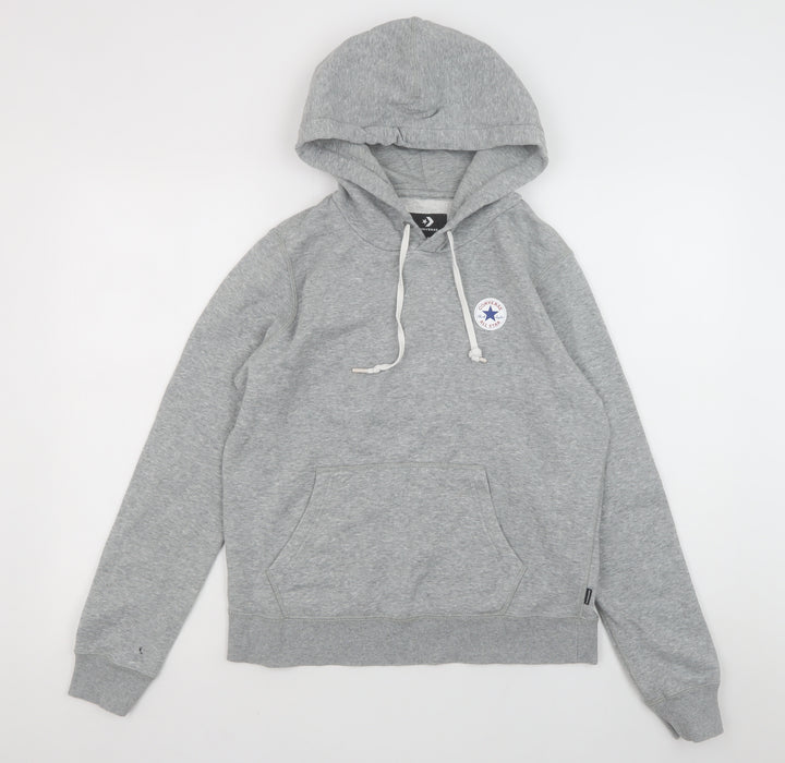 Converse Mens Grey Pullover Hoodie Medium Regular Fit Fleece