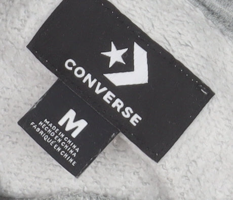 Converse Mens Grey Pullover Hoodie Medium Regular Fit Fleece