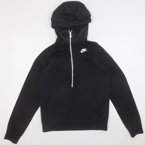 Nike Men's Black Small 1/2 Zip Hoodie Regular Fit Sportswear