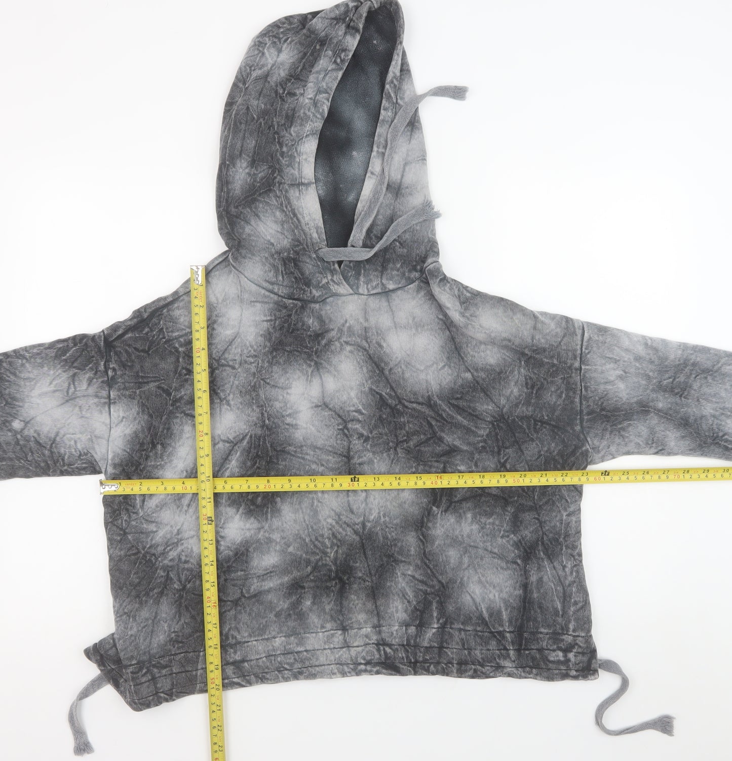 Birgi Men's Grey Tie Dye Pullover Hoodie Size M Relaxed Fit
