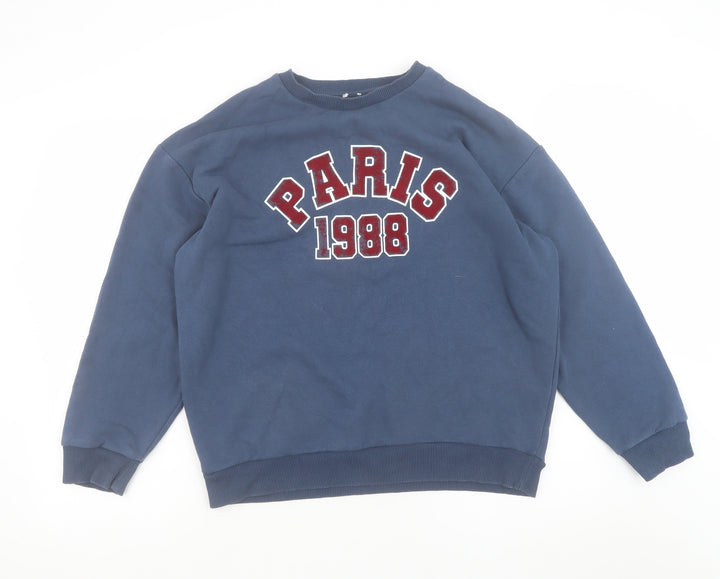River Island Men's Blue Paris 1988 Pullover Sweatshirt Size S