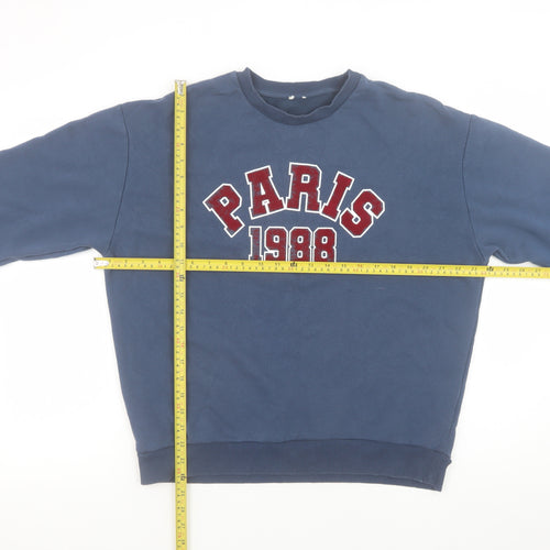 River Island Men's Blue Paris 1988 Pullover Sweatshirt Size S