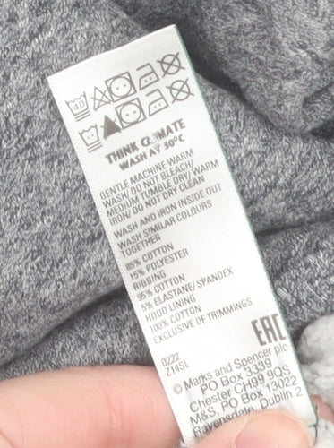 Marks and Spencer Boys Grey Fleece Pullover Hoodie 15-16 Years