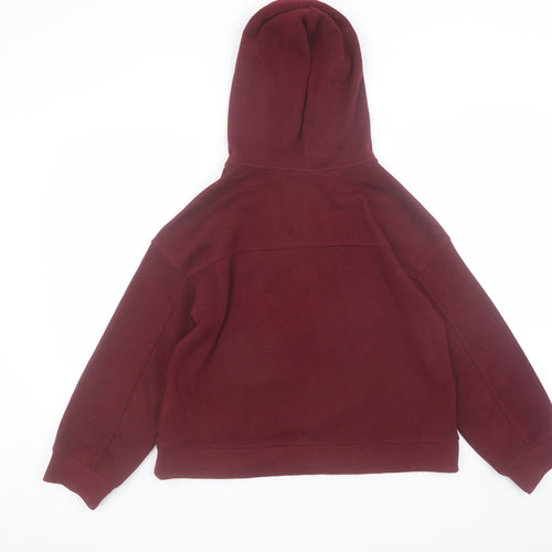 The Great British Teddy Bear Burgundy Hoodie Womens M Pullover Fleece