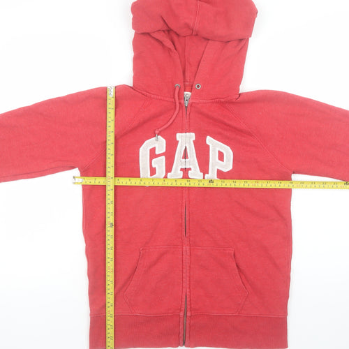 GAP Men's Red Hooded Full Zip Cotton Blend Jacket Size M