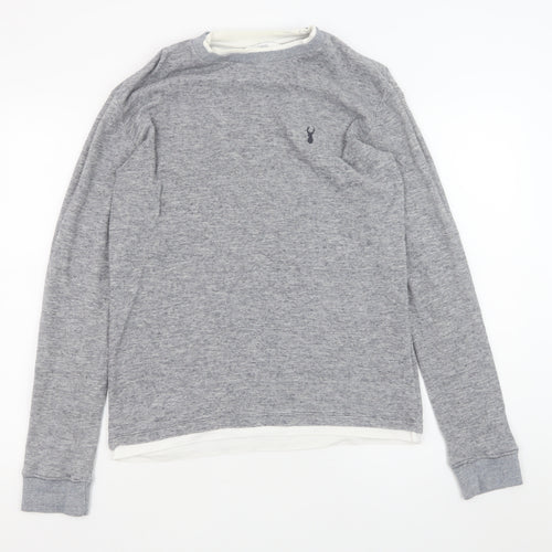 Next Men's Grey Cotton Crew Neck Sweatshirt Size M Regular Fit