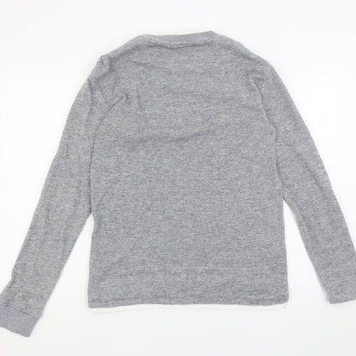 Next Men's Grey Cotton Crew Neck Sweatshirt Size M Regular Fit