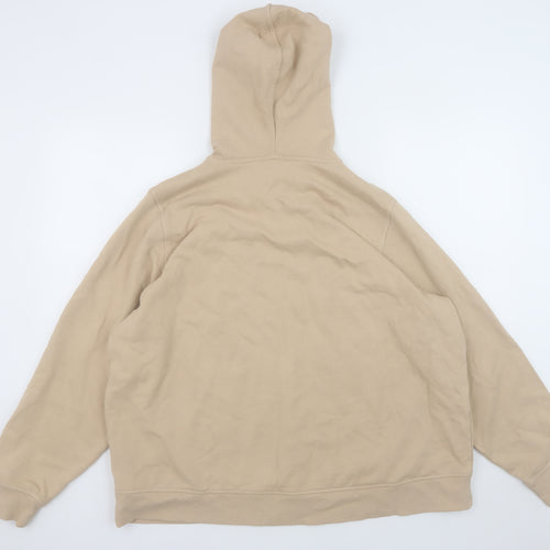 Marks and Spencer Women Beige Hooded Full Zip Cotton Jacket XL
