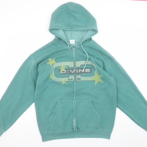 Urban Outfitters Women Green Hooded Full Zip Fleece Jacket S