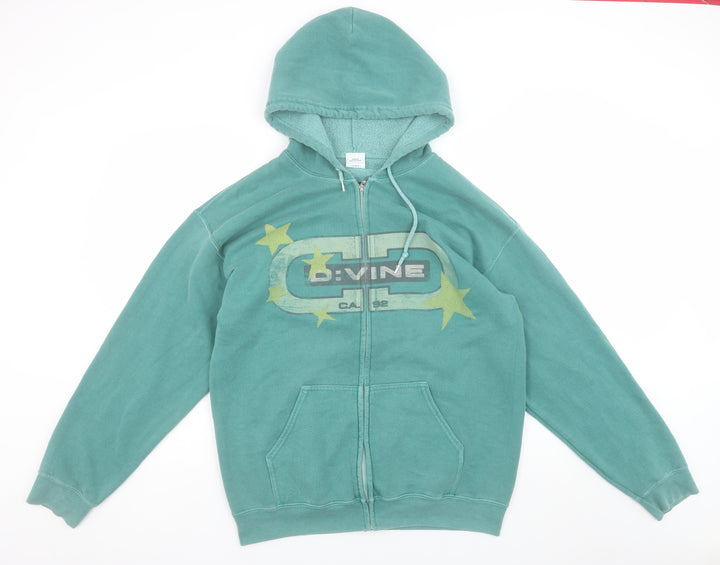 Urban Outfitters Women Green Hooded Full Zip Fleece Jacket S