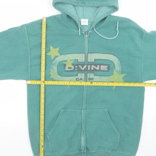 Urban Outfitters Women Green Hooded Full Zip Fleece Jacket S