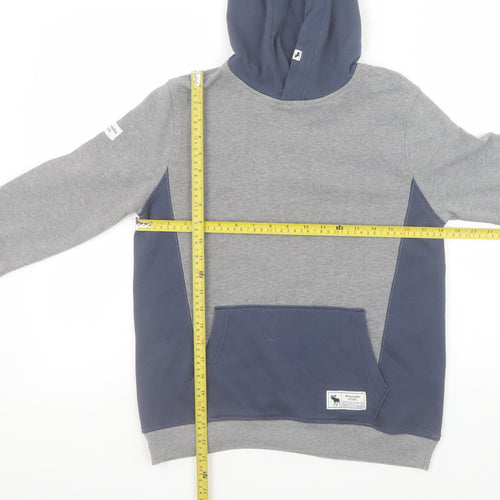 Abercrombie Kids Boys Grey Colourblock Pullover Hoodie 13-14 Years
