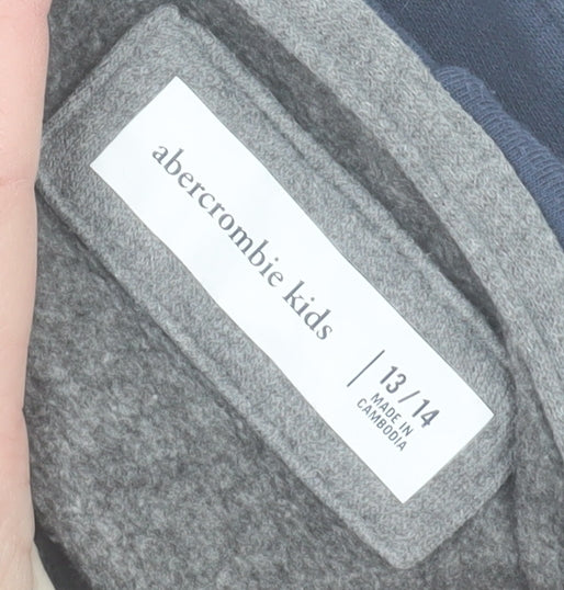 Abercrombie Kids Boys Grey Colourblock Pullover Hoodie 13-14 Years