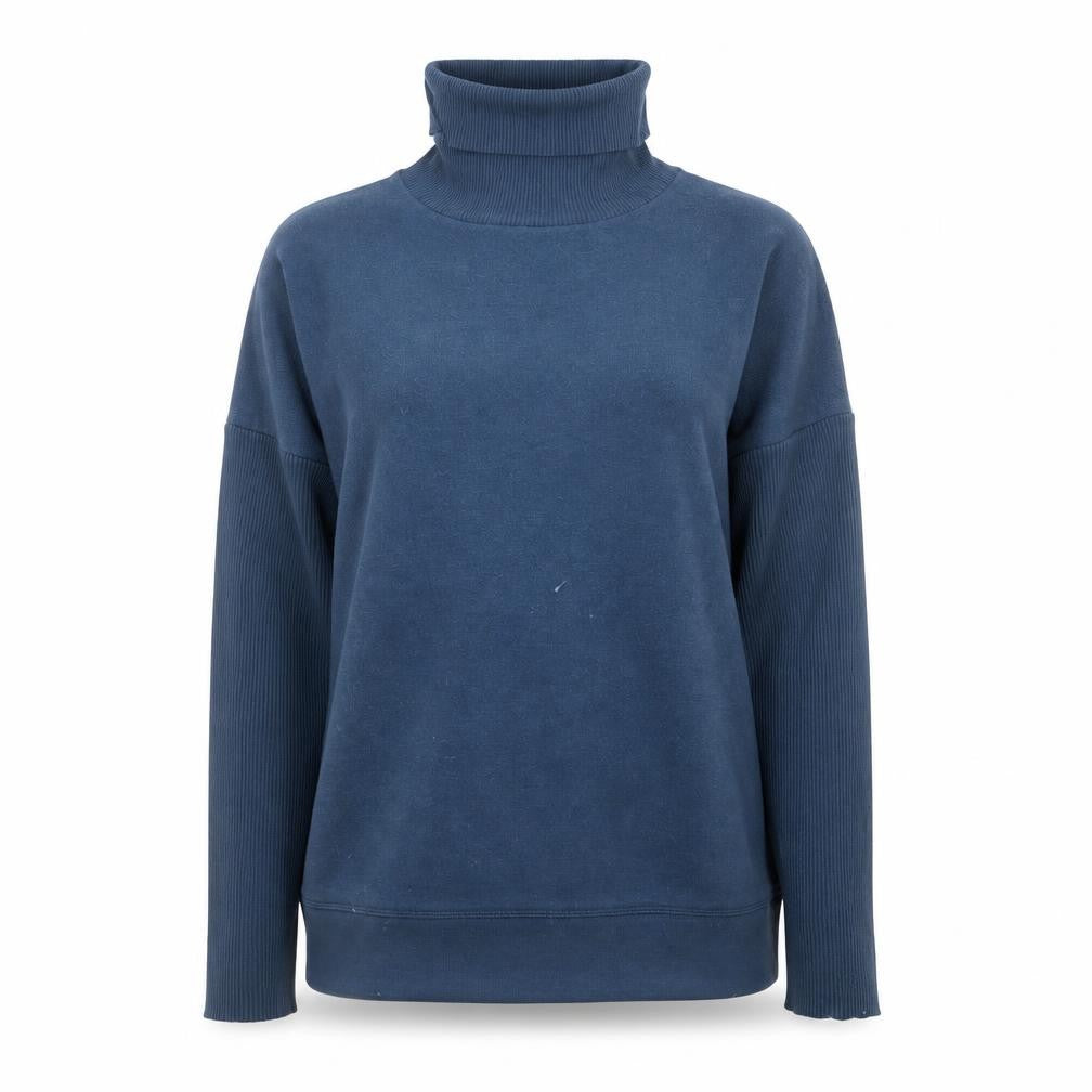 Front view of Jigsaw Women Blue Roll Neck Wool Blend Pullover Sweatshirt M