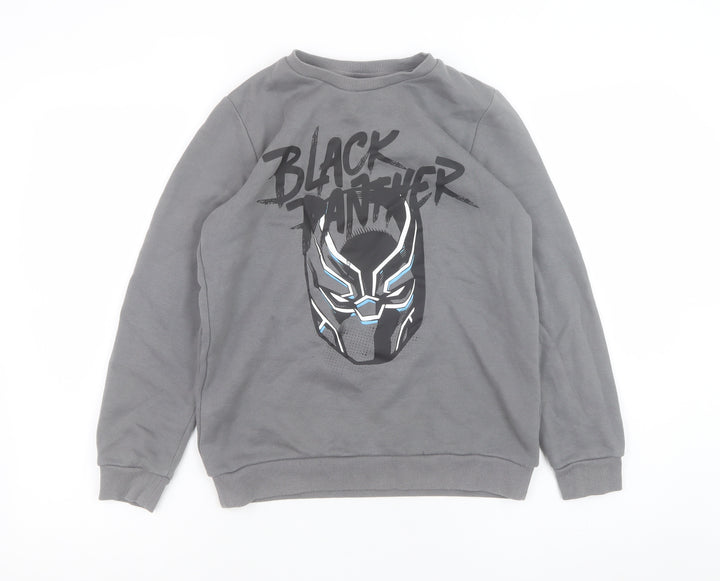 Marvel Teens Grey Black Panther Sweatshirt 11-12Y Cotton Blend