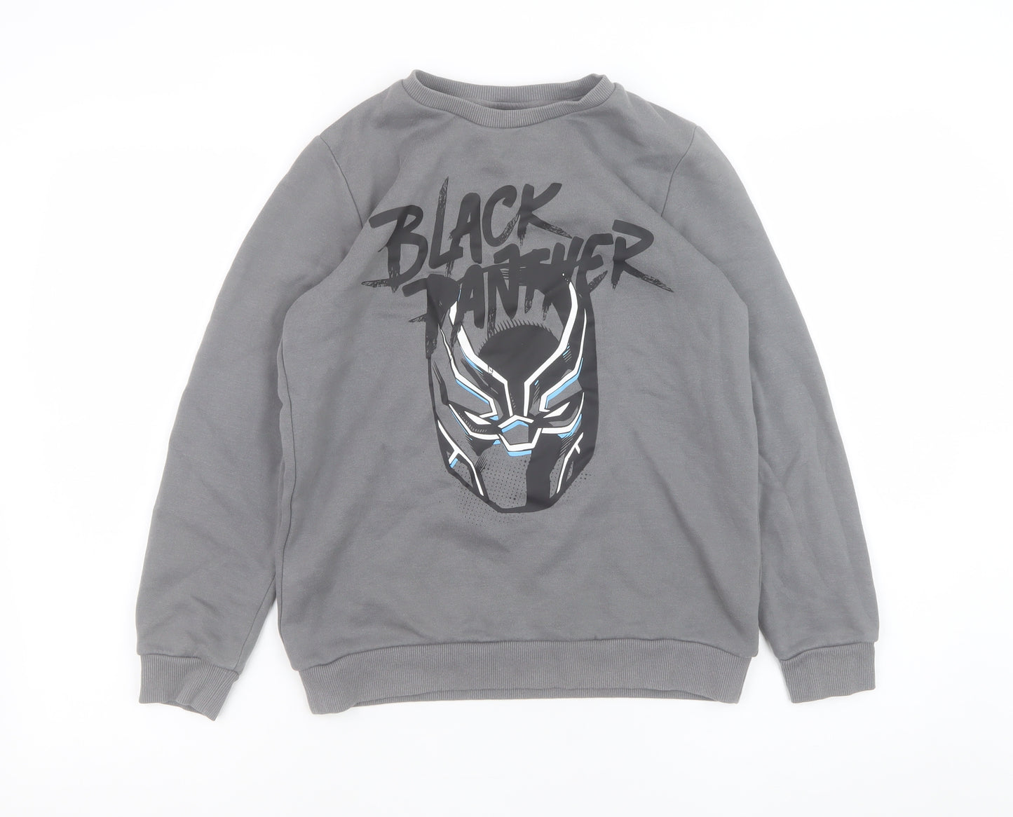 Marvel Teens Grey Black Panther Sweatshirt 11-12Y Cotton Blend