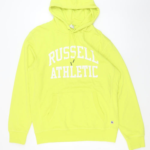 Russell Athletic Men's Yellow Pullover Hoodie Size L Regular Fit