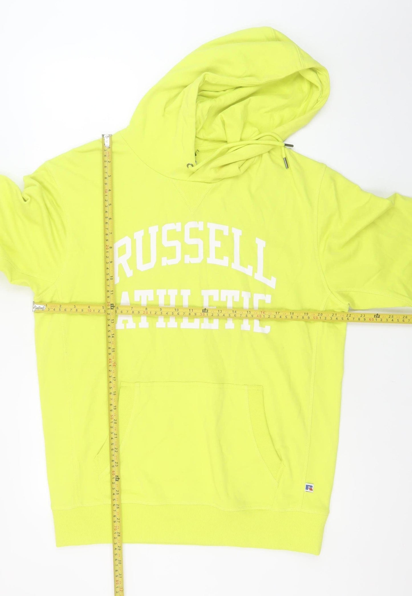 Russell Athletic Men's Yellow Pullover Hoodie Size L Regular Fit