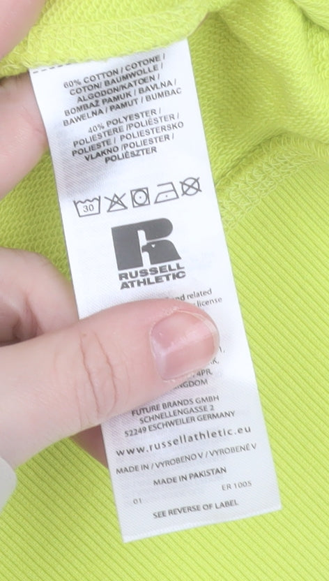 Russell Athletic Men's Yellow Pullover Hoodie Size L Regular Fit