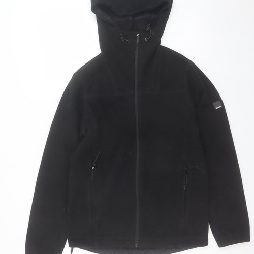 Bench Men’s Black Hooded Fleece Jacket Size S Full Zip Casual Outerwear