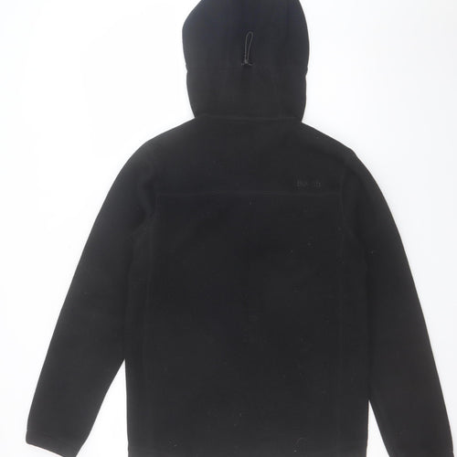 Bench Men’s Black Hooded Fleece Jacket Size S Full Zip Casual Outerwear