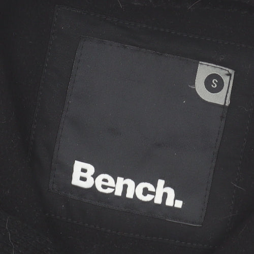 Bench Men’s Black Hooded Fleece Jacket Size S Full Zip Casual Outerwear