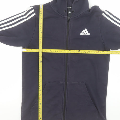 Adidas Men's Blue Hooded Full Zip Jacket Size S Sportswear