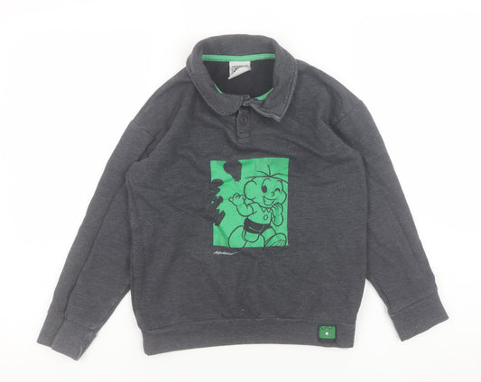 Hering Kids Boys Grey Turma da Mônica Henley Sweatshirt Age 10 Cotton Blend