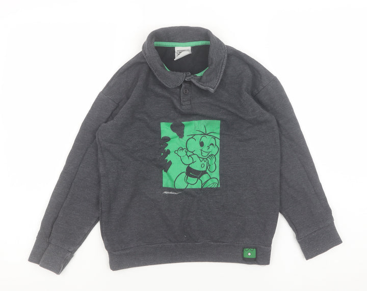 Hering Kids Boys Grey Turma da Mônica Henley Sweatshirt Age 10 Cotton Blend