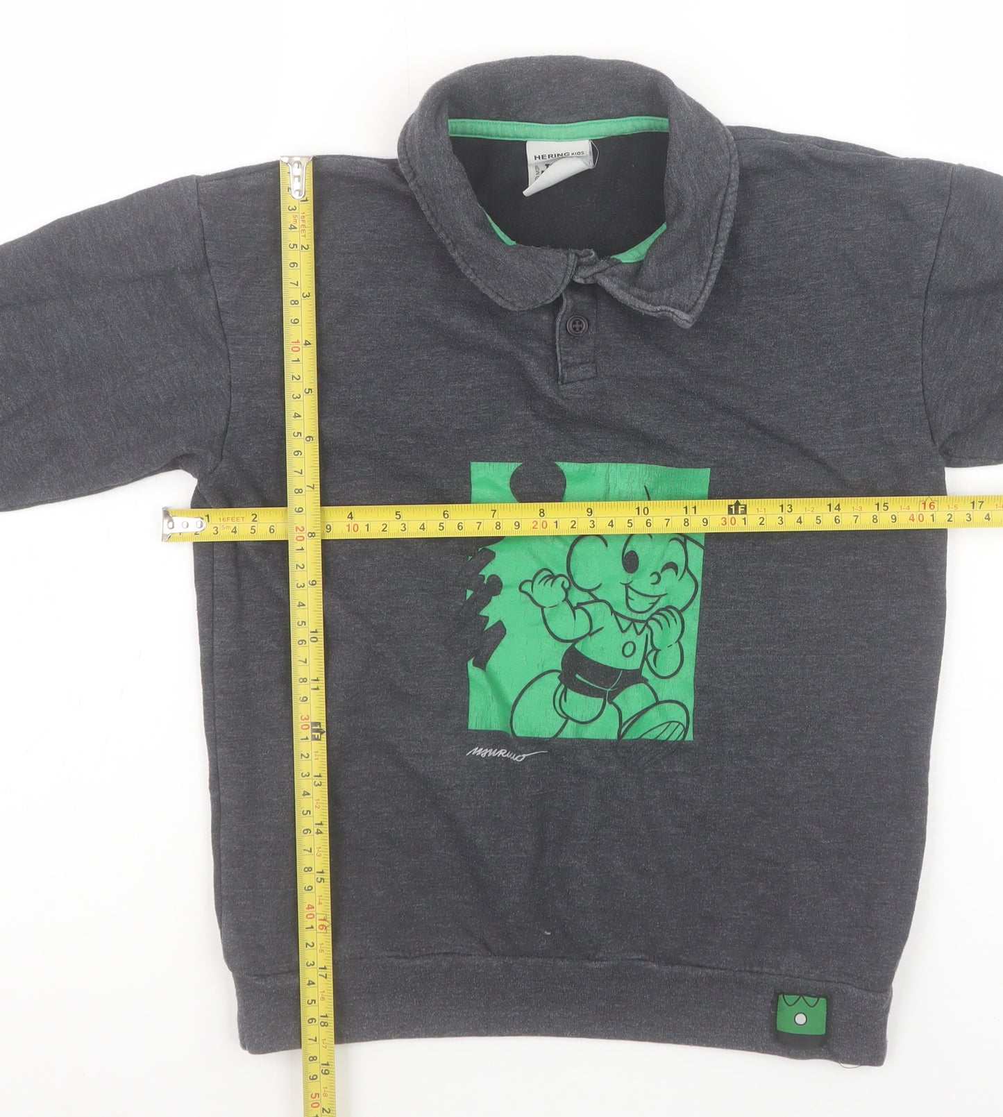 Hering Kids Boys Grey Turma da Mônica Henley Sweatshirt Age 10 Cotton Blend