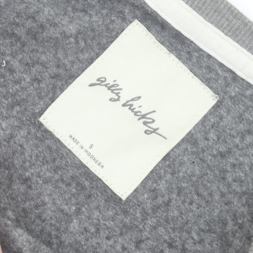 Gilly Hicks Women Grey Cropped Sweatshirt Small Cotton Blend