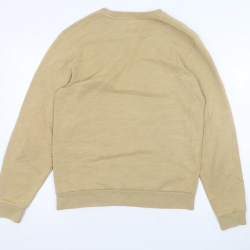 Jack Wills Men's Beige Crew Neck Logo Sweatshirt Size M