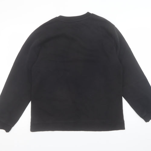 Zara Women Black L Pullover Sweatshirt Crew Neck Long Sleeve