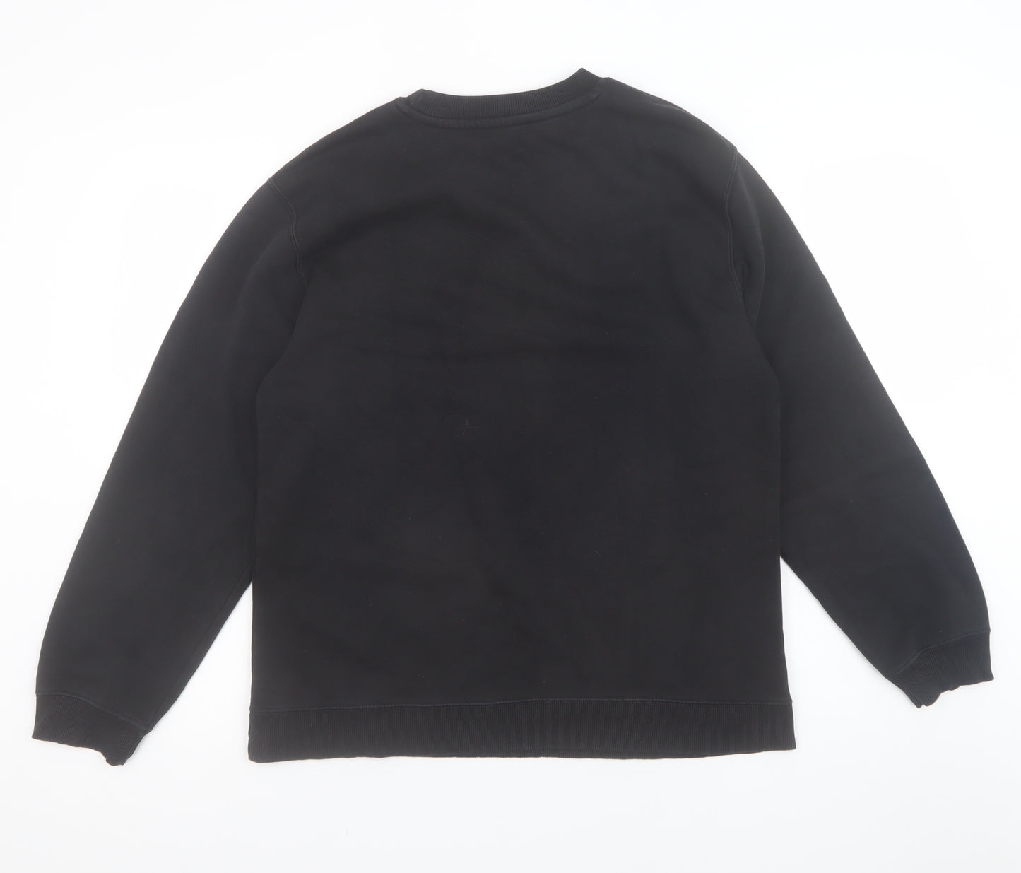 Zara Women Black L Pullover Sweatshirt Crew Neck Long Sleeve
